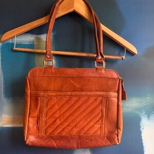 Vintage Genuine Leather Brown Leather Shoulder Bag